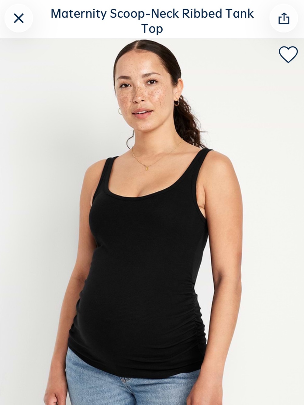 Old Navy Maternity Scoop-Neck Ribbed Tank Top - Black - Sz M